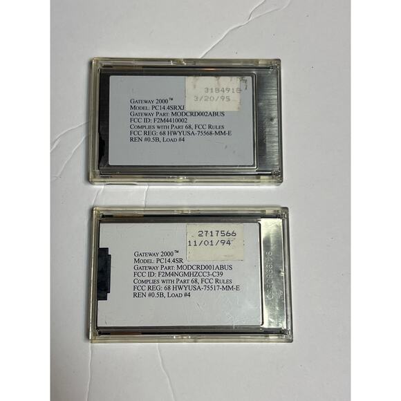 Gateway 2000 TelePath 14.4 Fax Modem PC Cards PC14.4SR PC14.4SRXJ 1990s Vtg Set - Picture 9 of 11